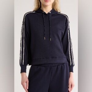 NEW…Industry Republic Clothing Navy Hoodie with Braided Trim